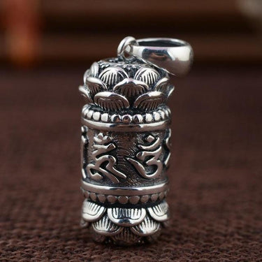 925 Sterling Silver Six True Words Mantra Lotus Locket Pendant - Om Mani Padme Hum-Your Soul Place